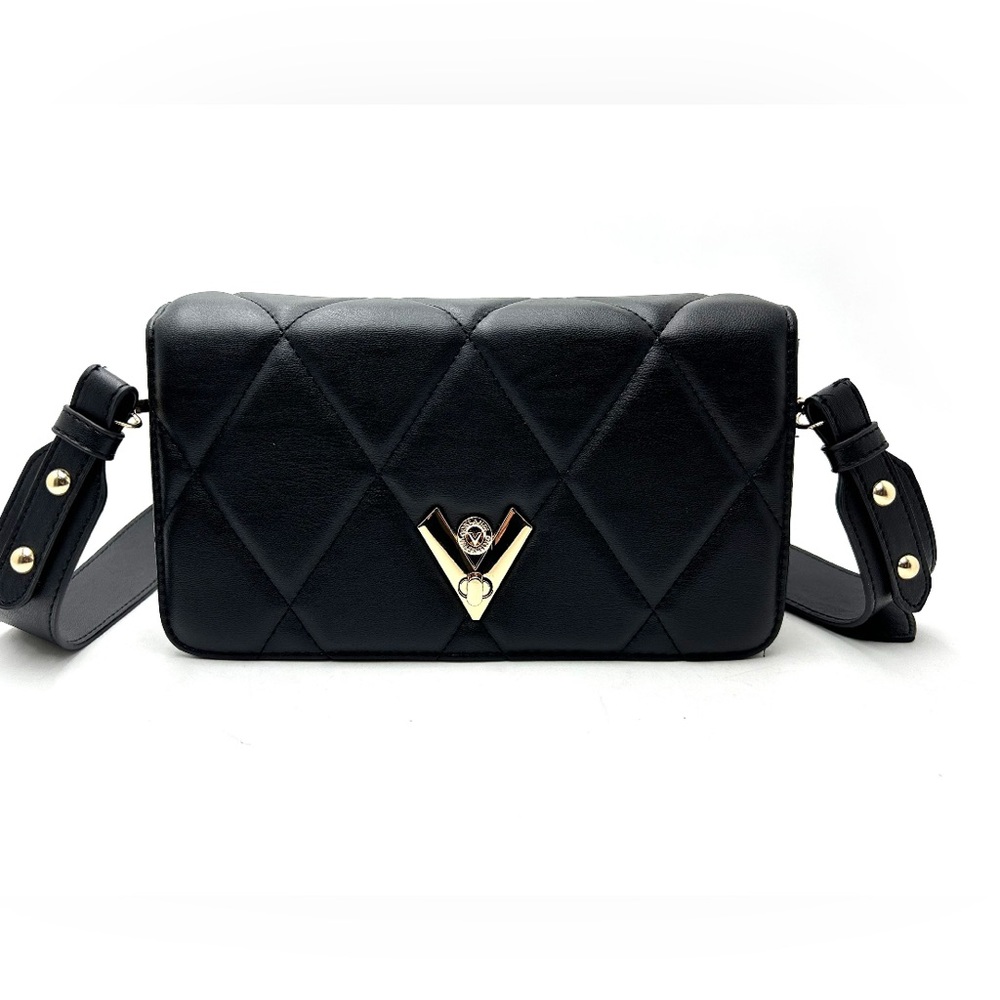 VALENTINO ORLANDI ITALY Black Quilted CROSSBODY SHOULDER BAG CLUTCH NEW